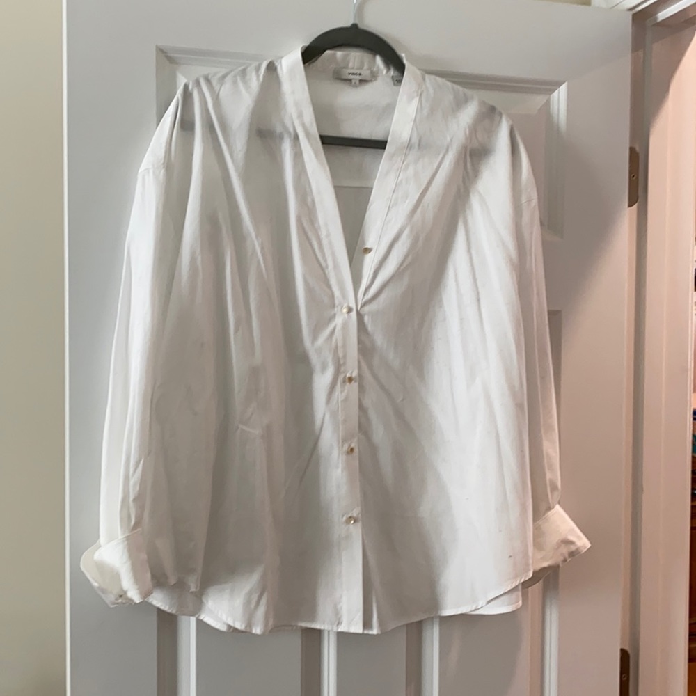 Vince button down white classic shirt